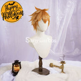 Game Genshin Impact cos Tartaglia cosplay wig orange short hair